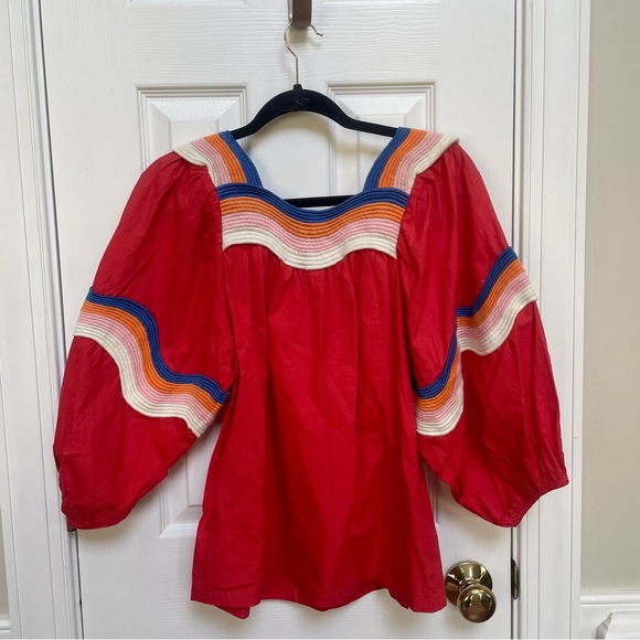 CLC Corey Lynn Calter Patti Square Neck Top Red Women’s Size XS NEW WITH TAGS - Picture 3 of 5